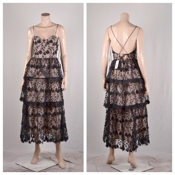 Endless Rose Floral Embroidered Tiered Long Dress - Picture 2 of 3